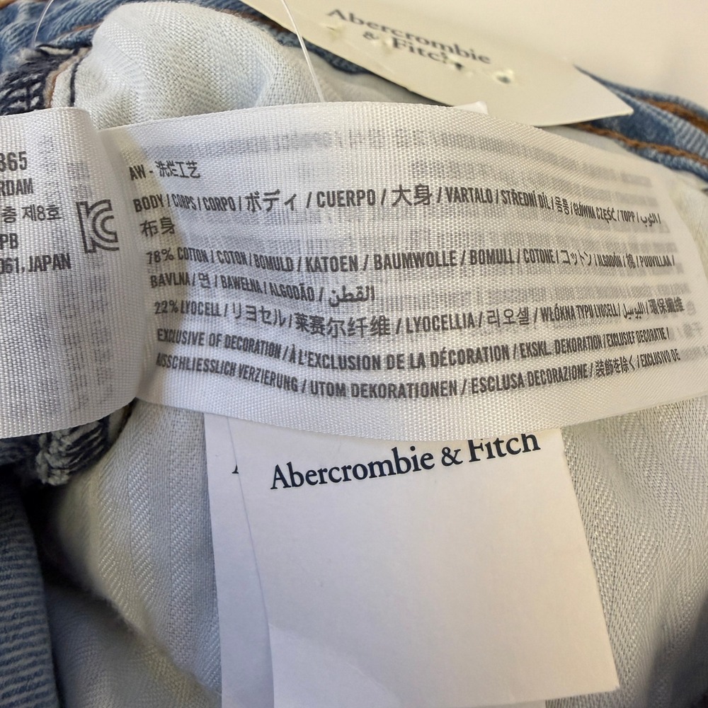 Abercrombie & Fitch Western Rodeo Country Denim Midi Skirt Size 27 Light Wash - Picture 13 of 13